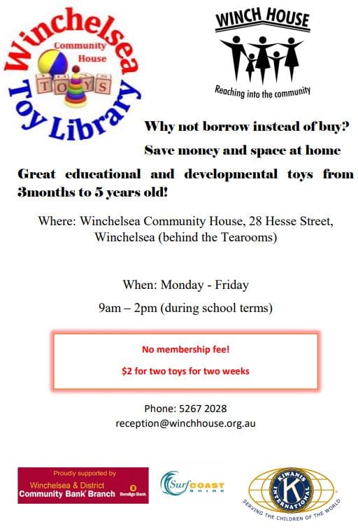 Winch House toy library flyer