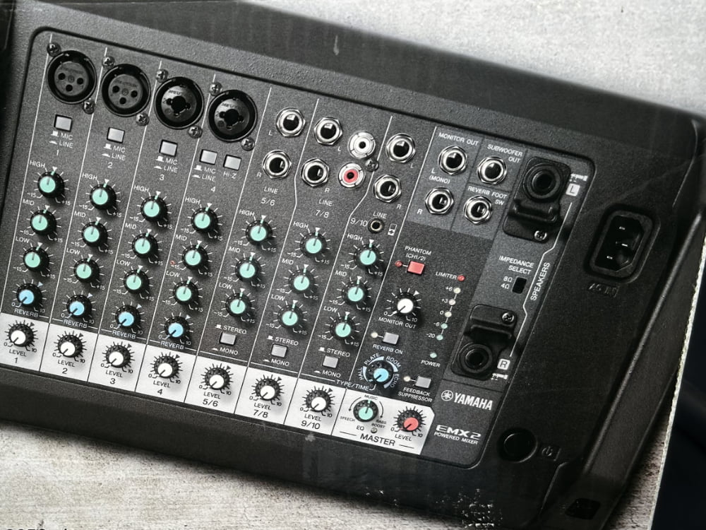 Photo of PA system mixer at Winch House